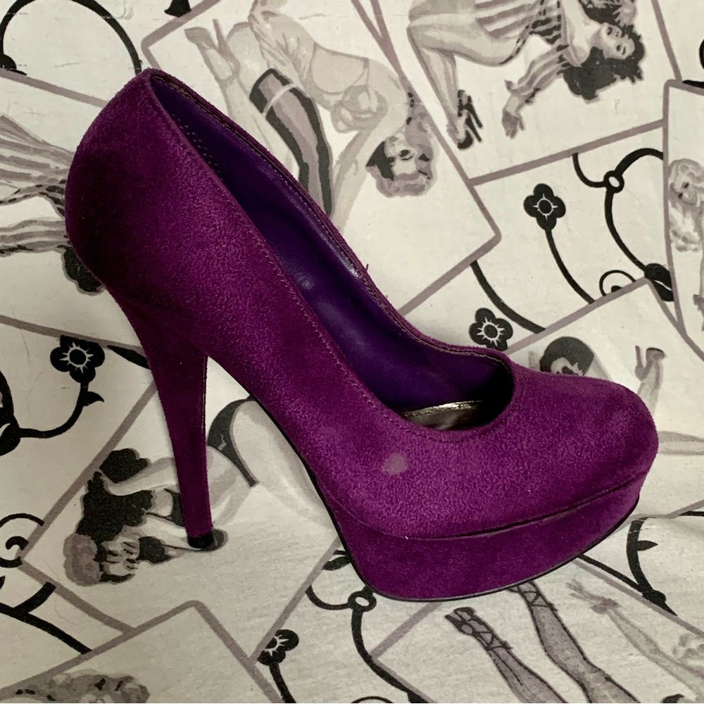 Purple Platform Pumps - Picture 4 of 12